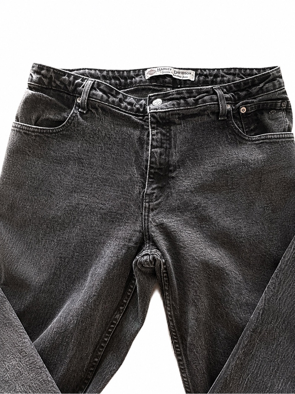 Vintage Harley Davidson Bootcut Black Biker Moto Jeans 18 Regular Y2K‎ Plus Size